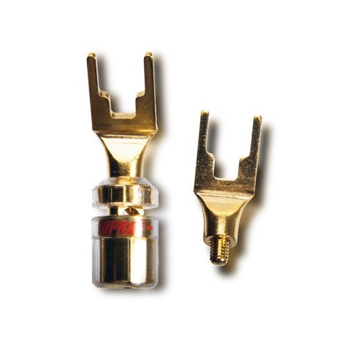 Conector cable altavoz Spade-Horquilla bañado en oro de 24K