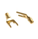 Conector cable altavoz Spade-Horquilla bañado en oro de 24K