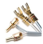 Conector cable altavoz Spade-Horquilla bañado en oro de 24K